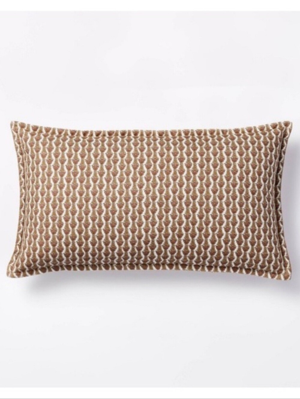 Oblong Wood Block Floral Decorative Throw Pillow Camel/Mauve - Threshold™ design